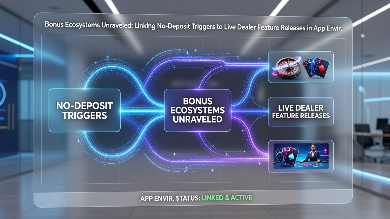 Illustration der Verknüpfung von No-Deposit-Boni mit Live-Dealer-Funktionen in Casino-Apps