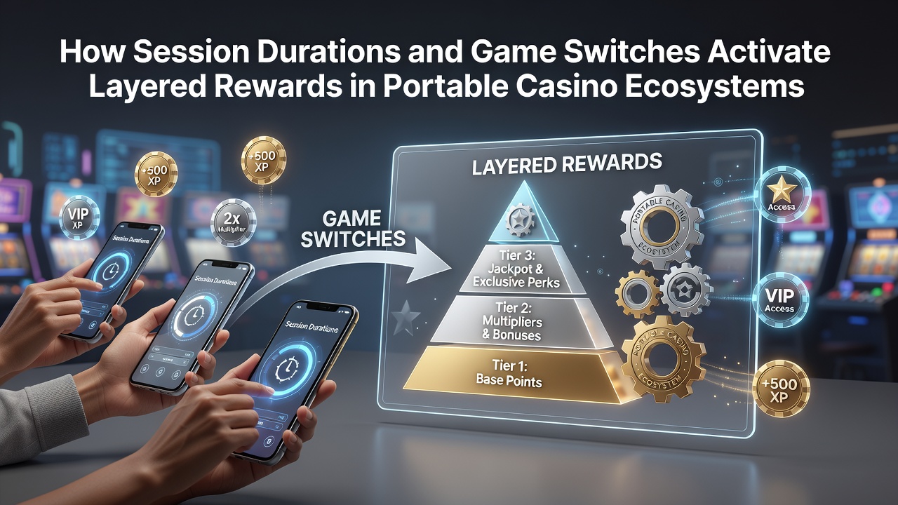 Darstellung von Sitzungsdauern und Spielwechseln in mobilen Casino-Apps mit Belohnungsschichten