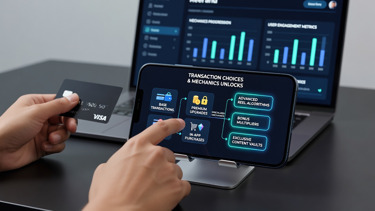 Mobile App-Oberfläche mit Live-Tischspiel und Transaktionshistorie